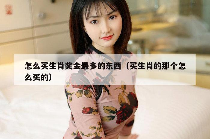 怎么买生肖奖金最多的东西（买生肖的那个怎么买的）